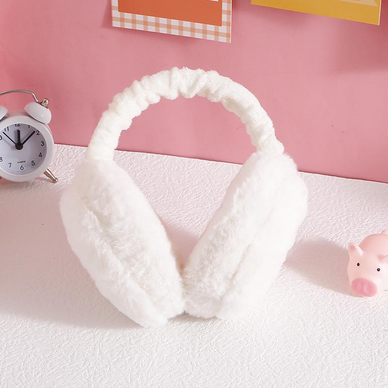 Extra Large Plush Foldable Unisex Warm Earmuffs - Cute Solid Color for Winter Cold & Frost Protection