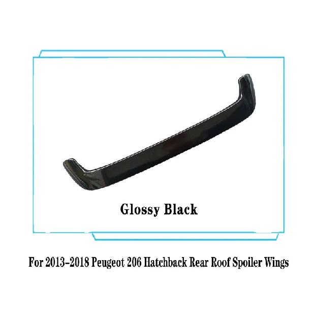 For 2013--2018 Peugeot 206 Hatchback Rear Roof Spoiler Trunk Lid Wings ABS Plastic Black Carbon Car Exterior Tuning Accessories