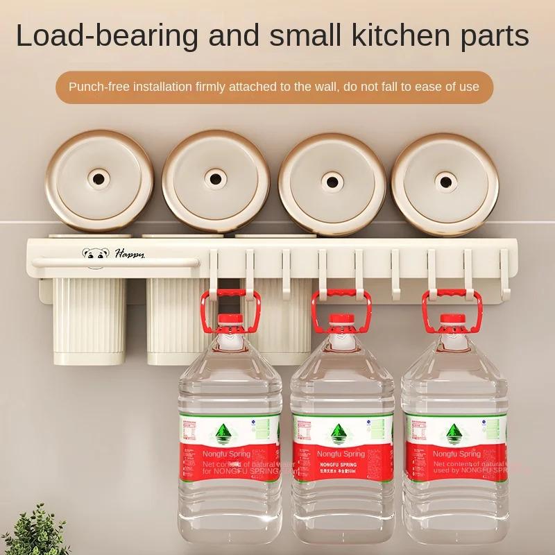 Nástěnný držák na nože z nerezové oceli Kuchyňská úložná police Příbory Utěrka Ručník Odkapávací stojan Organizér bez vrtání