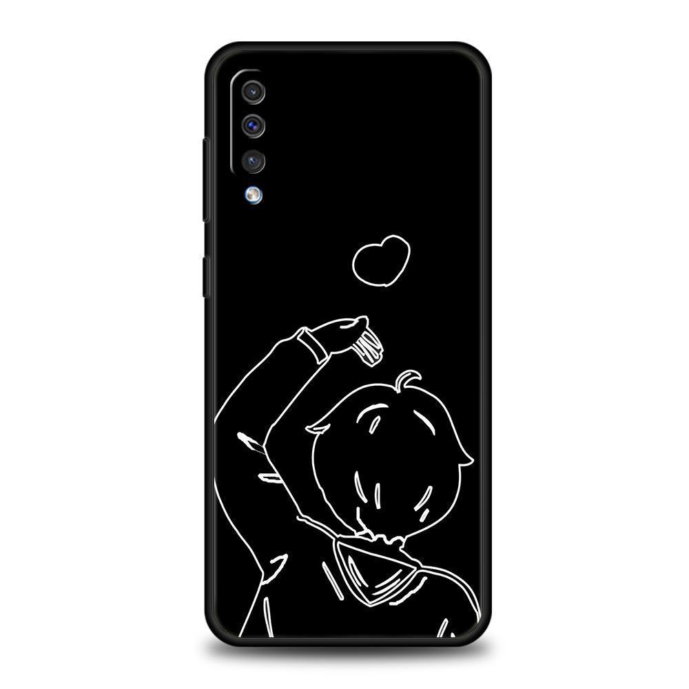 Couple Cartoon Aesth Sun Moon Case For Samsung A54 A52 A24 A14 A50 A70 A10 A40 A20S A20E A06 A12 A22 A34 A42 5G A04s A16 Cover