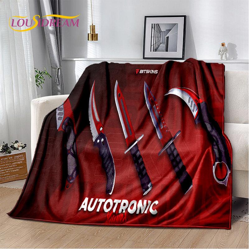 CS,knife,Swiss Knife Sword Games Soft Plush Blanket,Flannel Blanket Throw Blanket for Living Room Bedroom Bed Sofa Picnic Cover