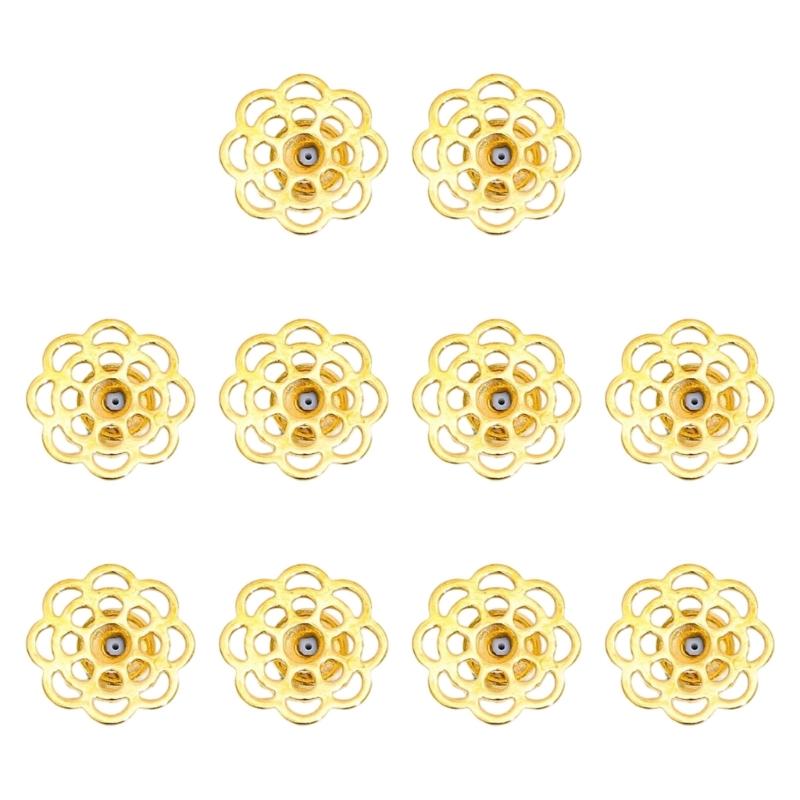 A52E 10PCS Earring Supports Copper Craft Flower Design For Big Studs Comfortable And Stylish