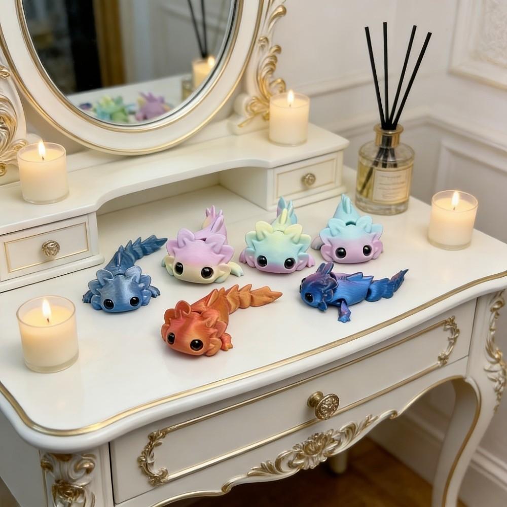 8pcs Colorful 3D Printed Salamander Creative Desk Decoration Salamander Figurine Desk Decoration