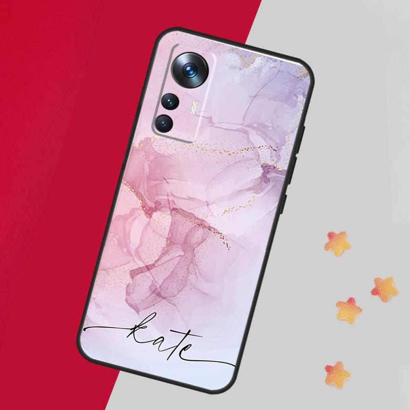 Personalised marble custom name Case For Xiaomi 13 14 Pro 13T 12T 11T 12 Lite 12X POCO X5 X3 F5 Pro F4 X4 M5 M5s F3 Cover
