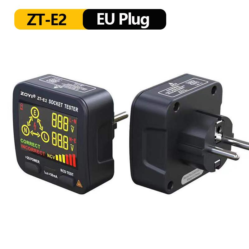 Digital Smart Socket Tester Voltage Detector RCD GFCI NCV Live Test Large Screen Outlet Checker EU US UK Plug Ground Zero Line