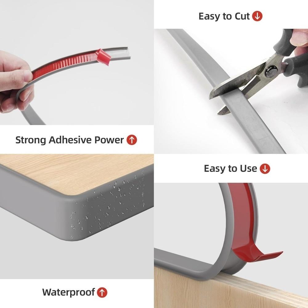 1Roll 5M/10M U-shaped Wooden Cabinet Edge Strips Cabinet Furniture U-shaped Soft Edge Sealing Strips Self-adhesive Edge Strips