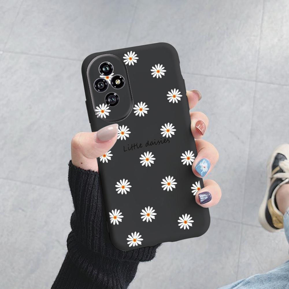 Leopard Plant Rose Pattern Phone Case For Honor 200 Lite Daisy Love Heart Shockproof Soft Cover For Honor 200 Pro Smart Silicone
