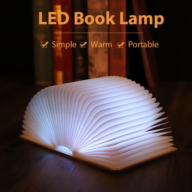 LED LIGHT Creativity Wood Grain 3d Book Lamp Luminous Gift Idea Ideal For Her 360 Degree Foldable Screen Sleep Night Lights