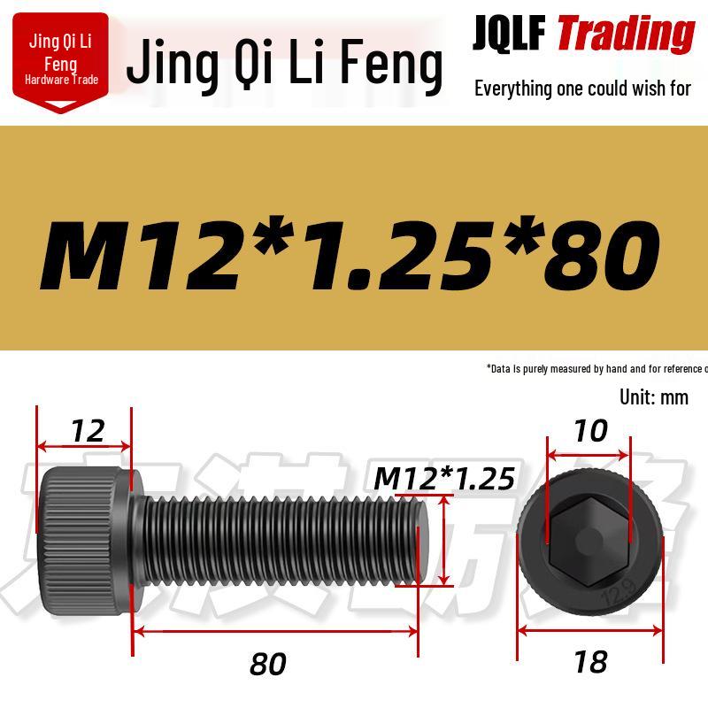 High-Strength Black Hex Socket Head Cap Screw, M8-M48, Fine Thread, Full Thread, Fine Pitch