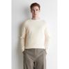 Men Cotton Crew Neck Sweater Off White