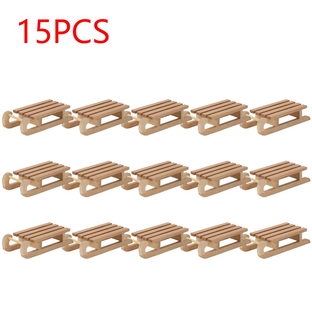 Mini Simulation Snow Sled Handmade 1/12 Wooden Sleigh Desktop Craft Home Decor Crafts Snow Sled Ornament Odorless for Doll House