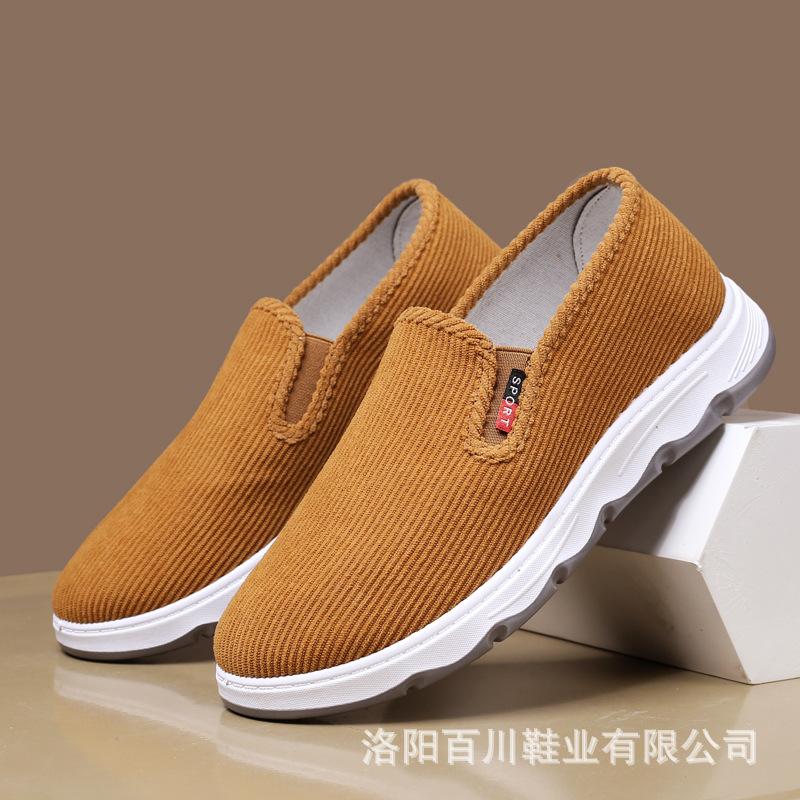 

Мужская обувь из ткани, обувь для папы, весна 2025, новая вельветовая ткань, поверхность, удобная и дышащая, повседневная обувь для вождения с одной педалью 39