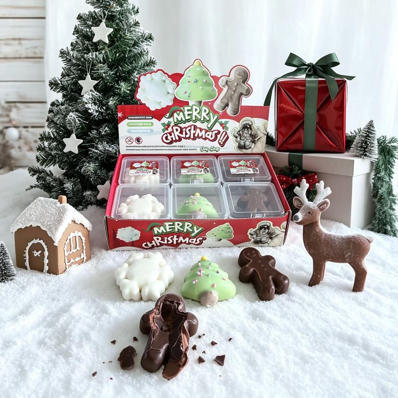 Christmas Tree Soft Clay Pressure Ball Soft Clay Toy Maltose Snowman Fun Stretching And Squeezing Toy Adult Stress Relief Gift