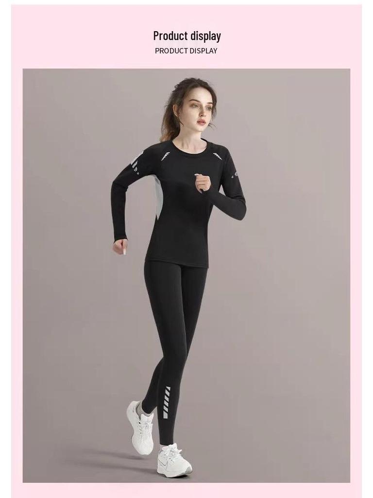 2025 Women's Winter Quick-Dry Yoga Set: Long Sleeve Running Top & Tight Fitness Wear