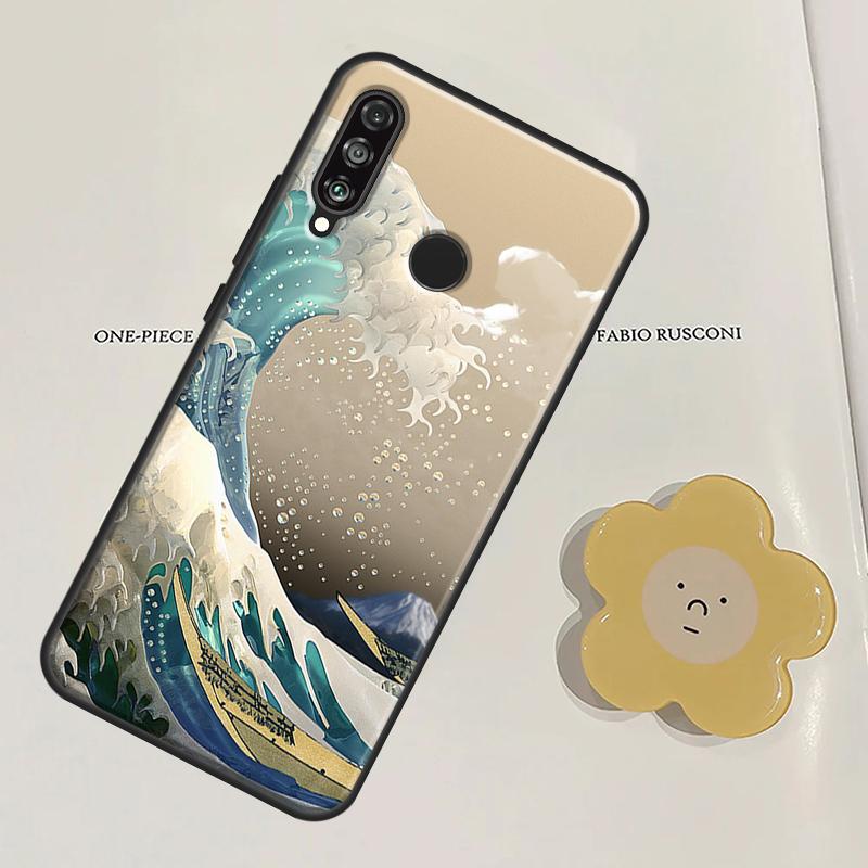 Den stora vågen vid Kanagawa För Huawei Nova Y91 Y60 Y70 Y90 Y61 3i 7i 8i 11i Nova 11 9 10 SE P20 P40 Lite P30 Pro Fodral