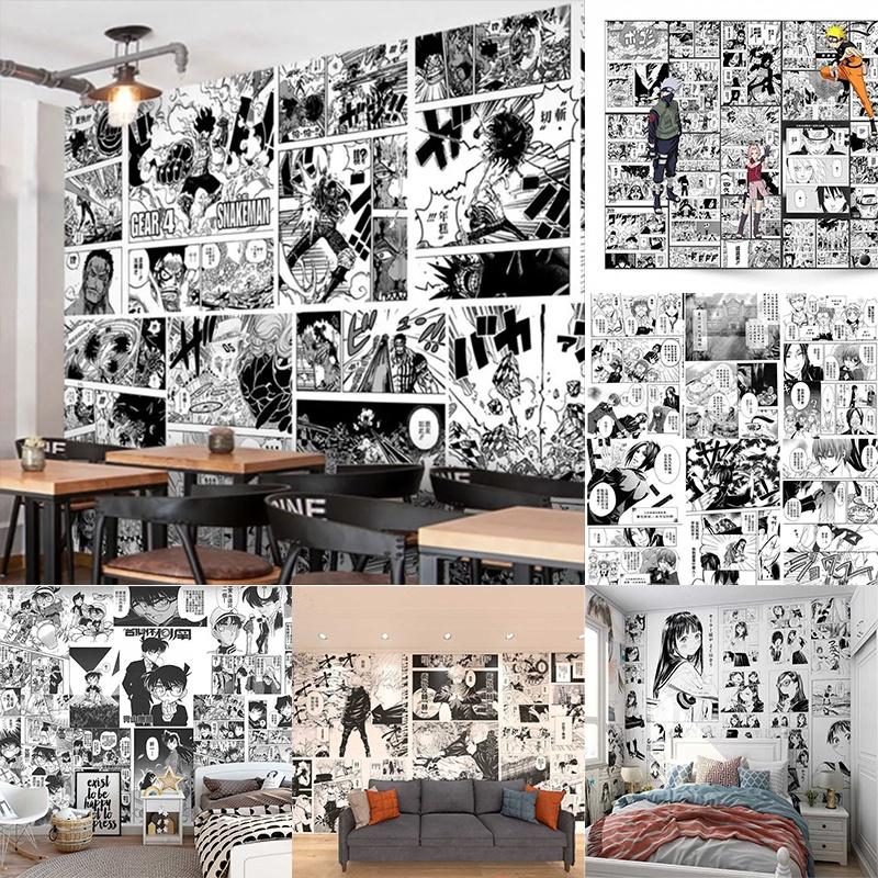 Japanese Popular Anime Self-adhesive Wall Stickers Wallpaper For Vibrant Room Decoration