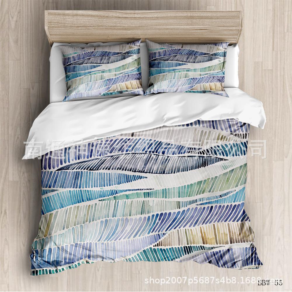 

Kit Bedding Line Simple Quilt Set Three-Piece 3D Digital Printing 135 * 200 (two-piece set) 90g