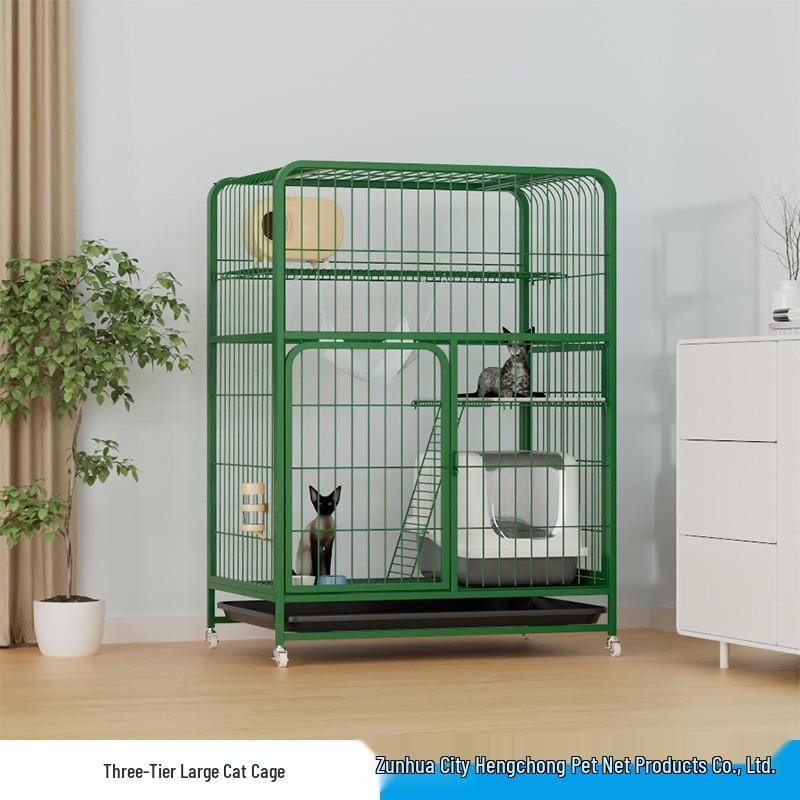 Extra-Large Three-Layer Cat Cage Villa for Household Use