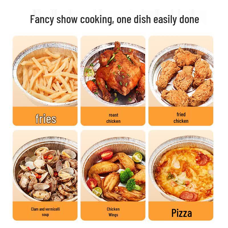 MARYYA 700ml Round Aluminum Foil Pans (10-Pack)