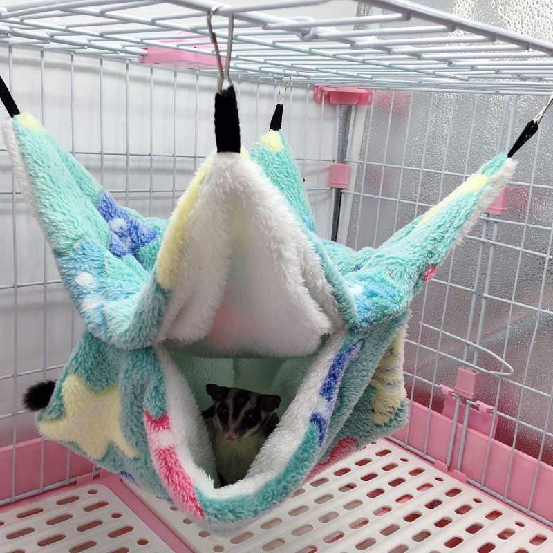 Haustier-Hängematte, doppellagig, Plüsch, weich, für den Winter, warm, zum Aufhängen, Schlafen, Bett für kleine Haustiere, Hamster, Eichhörnchen, Chinchilla