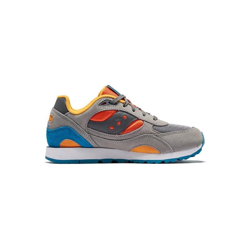 Saucony SHADOW 6000 kids low-top casual shoes grey orange SK267884