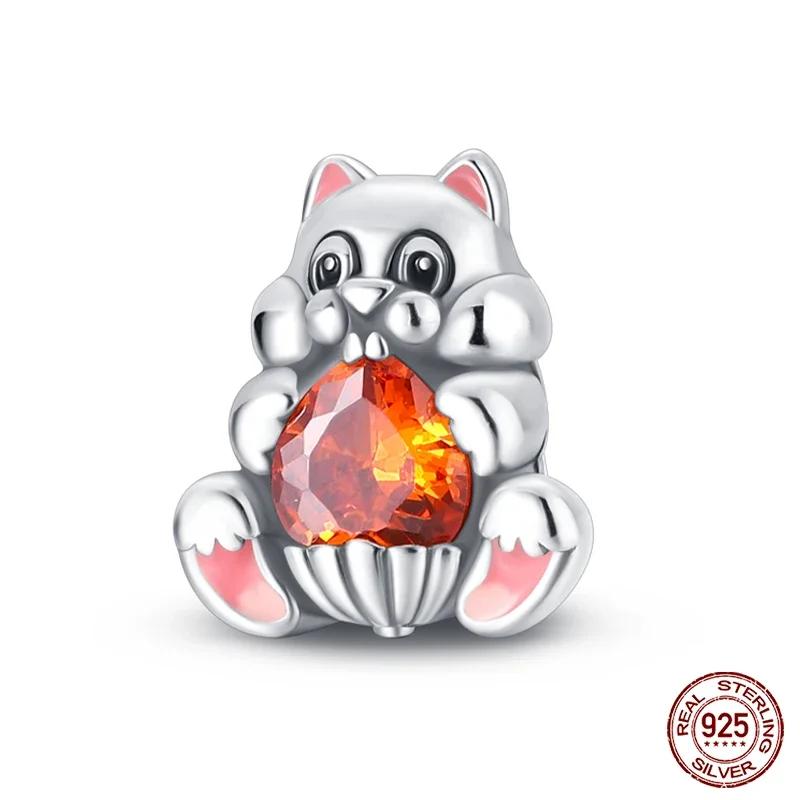 copper Fashion Squirrel Maple Leaf Autumn Collection Charm Bead Charms Bead Charms Compatible With Authentic Bracelets Do It Yourself Jewellery Making