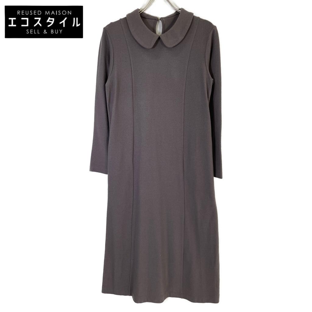 tricotCOMMEdesGARCONS 1996 Purple Round Collar Wool One Piece dress Not written PurpleUsed