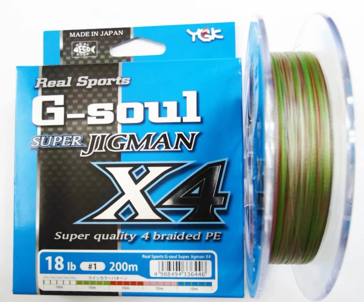 PE Line Super Jigman X4 200m 14lb 5 colors X-Braid G-Soul 0.8 4-strand