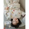 Girls' Rainbow Dot Plush Winter Pajama Set