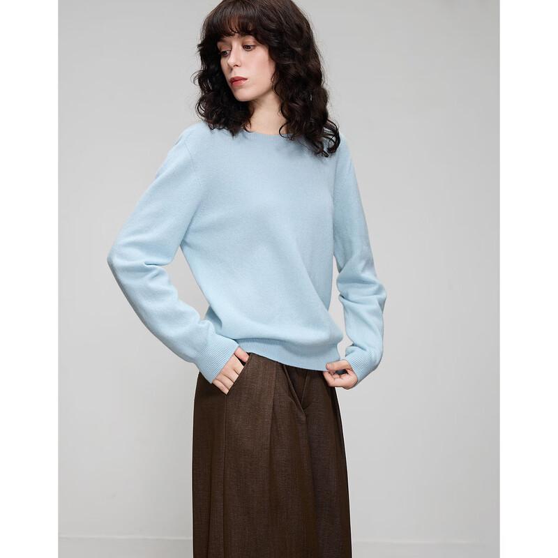 Demana Women's Seamless Merino Wool Round Neck Sweater