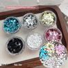 1 Box Mini Runde Nagelglitzer Wellenpunkt Pailletten Bunte Funkelnde Nagelanhänger Nageldekorationszubehör Zubehör Nagelkunst D