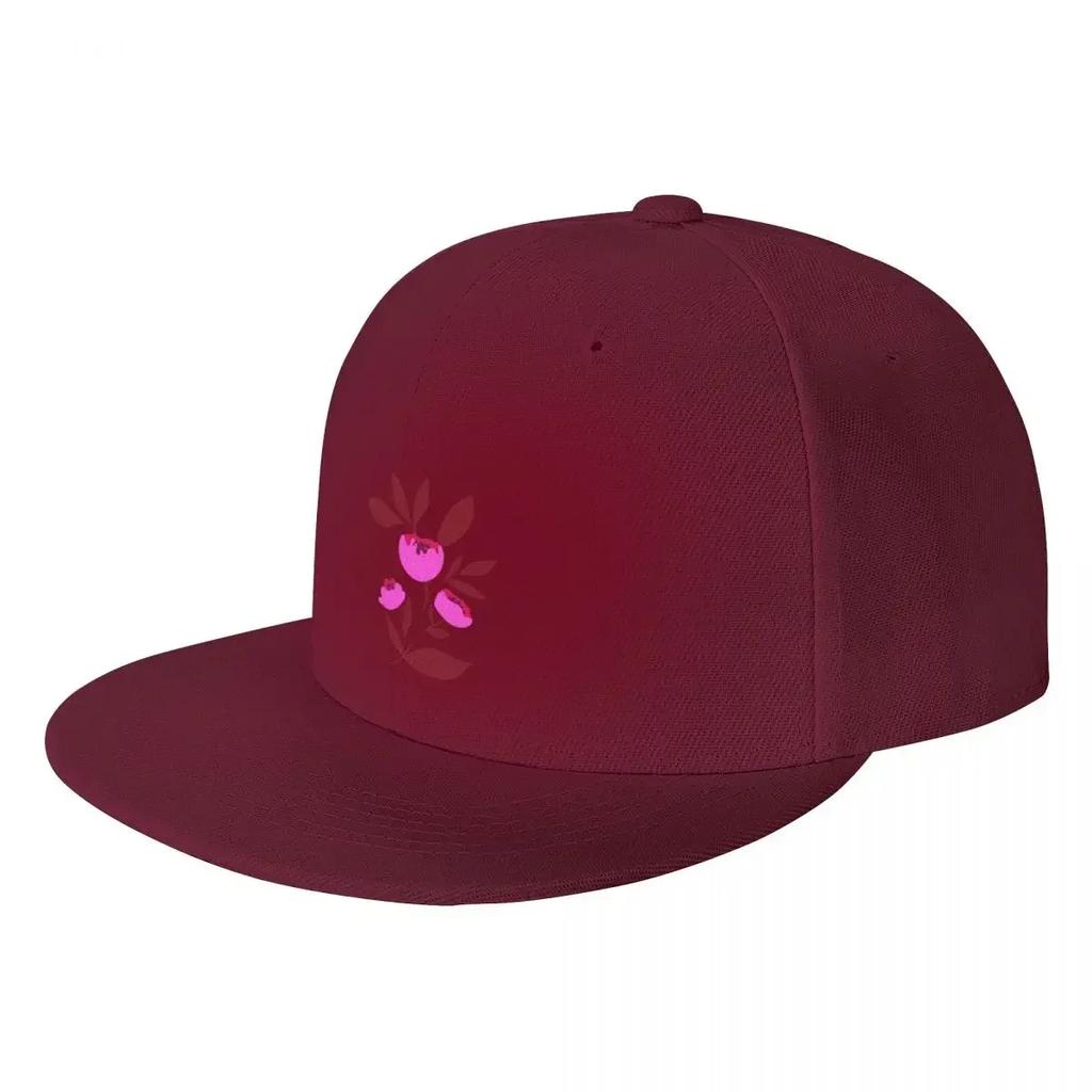 Bright pink peony flowers on blue Baseball Cap Hip Hop funny hat Womens Unisexs