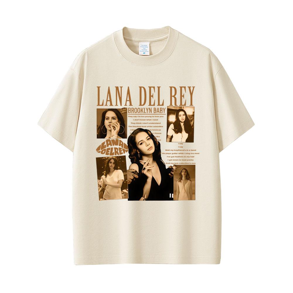 Sängerin Lana Del Rey Ultraviolence Brooklyn Baby Print T-Shirt Herren Damen Mode Popmusik T-Shirts Unisex Lässige Baumwoll-T-Shirts