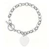 Customized Stainless Steel Heart Bracelet - European and American Style Festival Gift