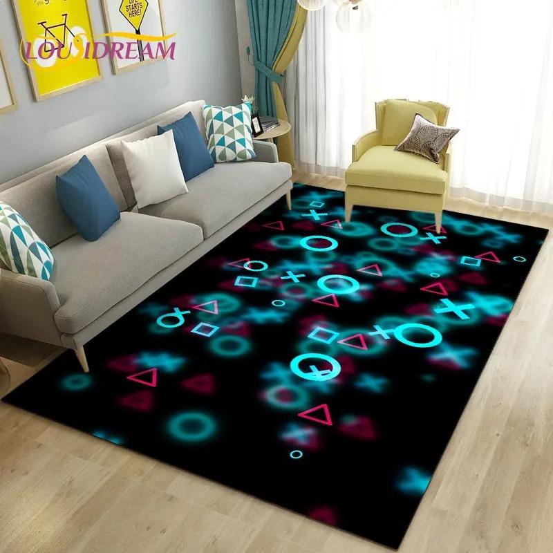 3D Cartoon Gamer Game Controller Area Rug,Carpet Rug for Living Room Bedroom Sofa Doormat Decoration,Kid Play Non-slip Floor Mat