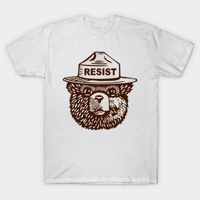 Asian Size Cotton Unisex Tshirt Print T-shirt Smokey the Bear Resist T-shirt No-Cut Print Regular Fit