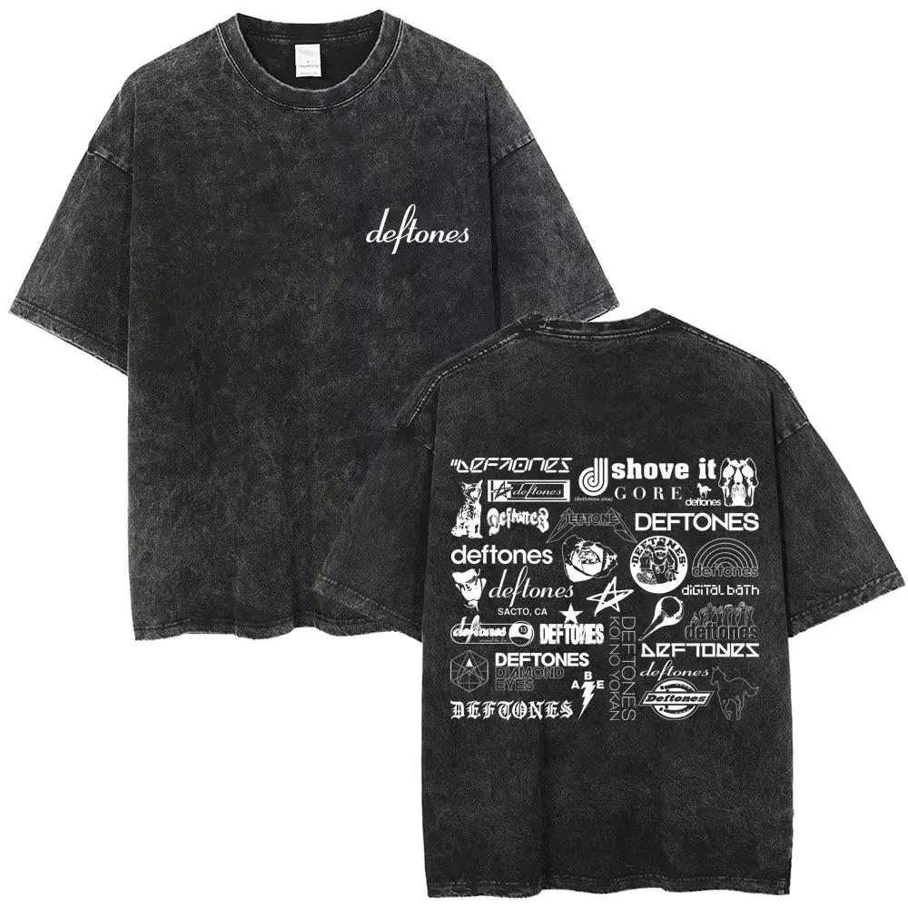T-shirt Originale Vintage Alternativa Heavy Metal Rock Band Deftones Musica Privata Grafica Serpente Uomo Donna Cotone T-shirt Oversize