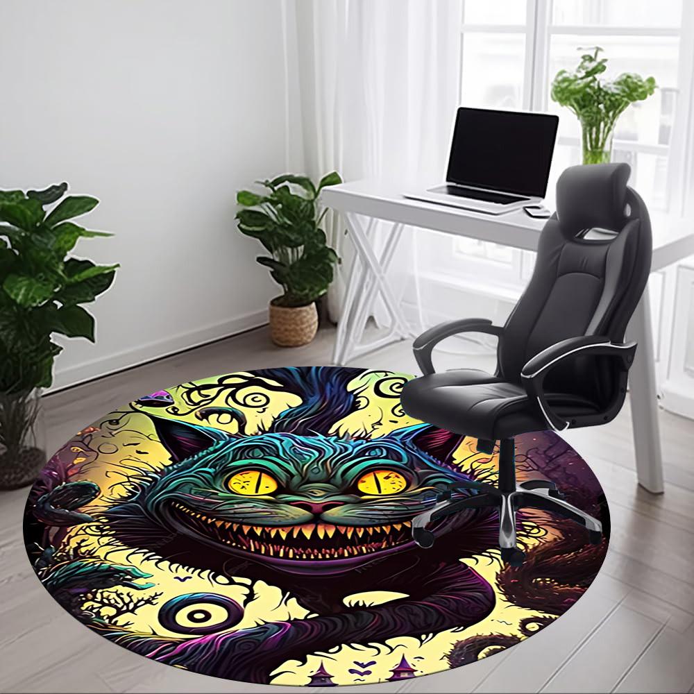 1pc Cat Fantasy Office Round Area Rug, Indoor Mat Suitable For Office, Under Office Chairs Bedroom Living Room Home Decor, Room Deco