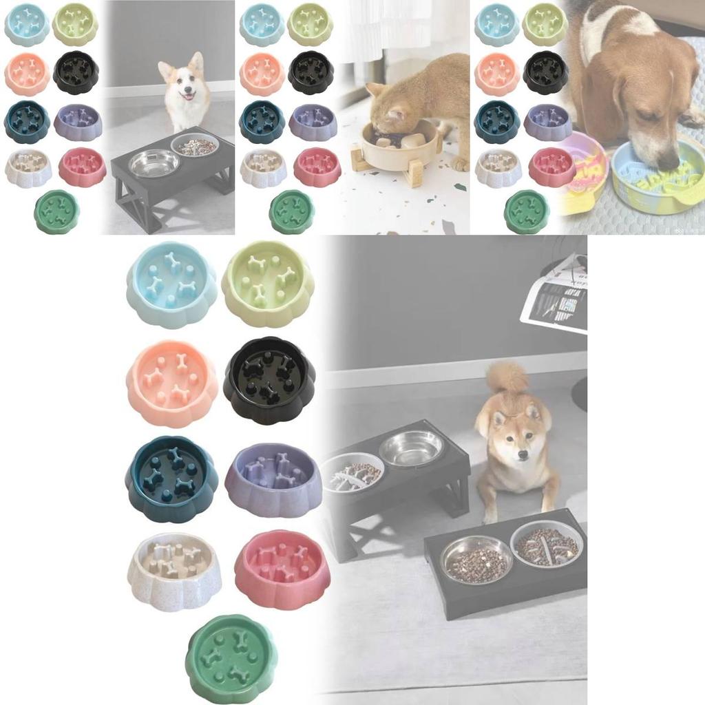 Pet Slow Anti Choke Food Bowl For Small Dogs And Cats With Non Slip Base
