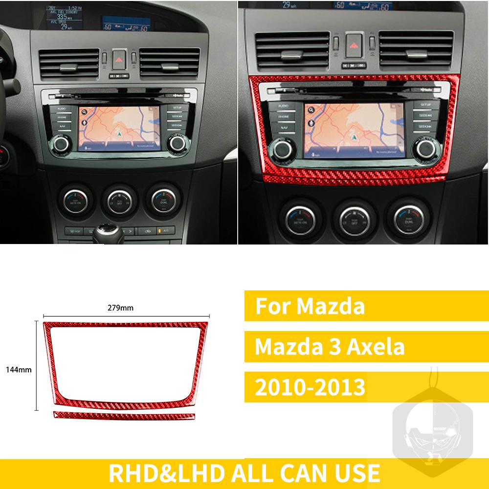 Red Carbon Fiber Whole Interior Stickers For Mazda 3 Axela 2010-2013 Car Accessories Dash Trim Gear Shift Console Cover Molding SW8