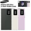 Original Samsung Smart View Wallet Flip Case For Samsung Galaxy S23 Ultra SM-S918B S-View Phone Case Coverblack SZRH A-S 25-26