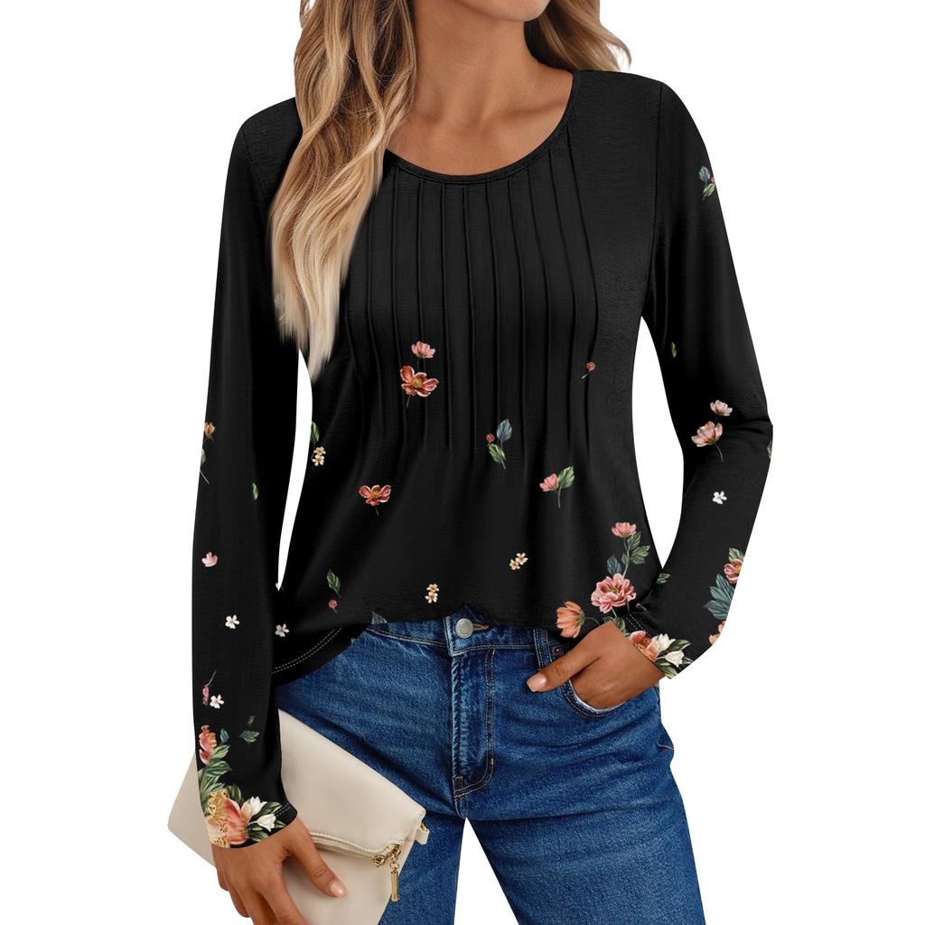 Damen Langarmshirts Grafik-T-Shirts Lässige Basic-Tops Pullover