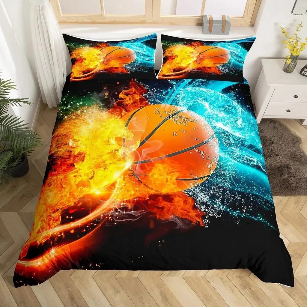 Vogel Eis Und Feuer Kollision Trippy Wunderland Tiere Bequem Bettdecke Steppdecke Bezug Kissenbezug Bettwäsche Set Schlafzimmer Heimtextilien