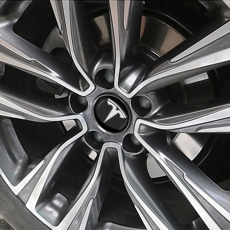 4pcs/Set 56mm Alloy Car Wheel Center Decal Hub 3D Sticker For Tesla Model 3 S X Y Style Roadster Invader Coil Mod WYE K80