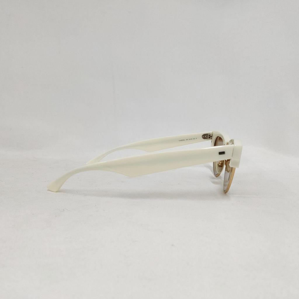 Used New Unused Celine Old Logo Salmon Brow Sunglasses Ivory [CELINE] Cat Eye Eyewear