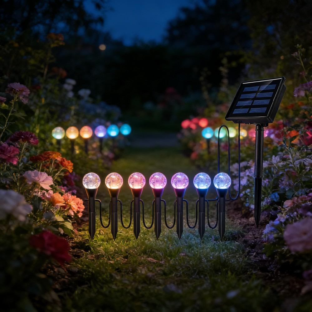 30/20/15 LED Solar Ground Plug Light, Crystal Ball Light, Atmosphere Light, Waterproof Path Light, Outdoor Courtyard Decoration