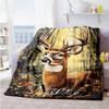 Country Deer Personalized Text Blanket Throw Customizable Blanket Soft & Cozy for Bedding Livingroom Picnics Chair Four Seasons Multipurpose