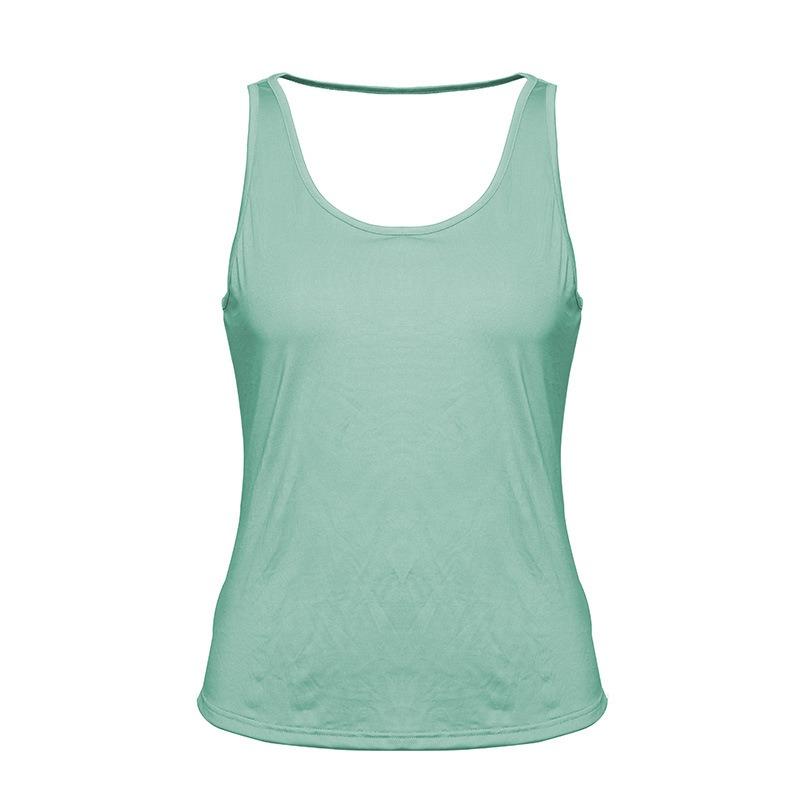 Women Loose Fit Halter Neck Backless Sleeveless Yoga Top