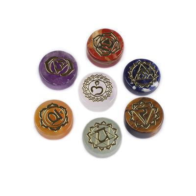 7Pcs/Bag Natural Stone 7Chakras Ornament Decoration Reiki Healing Home Decor Mini Furnishings Jewelry 16x16x6 Mm