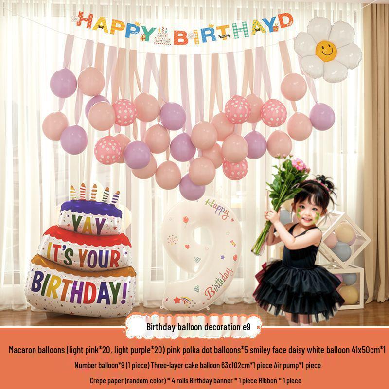 Xiaohongshu First Birthday Balloon Decoration Set for Boys and Girls: Party Background Scene Arrangement